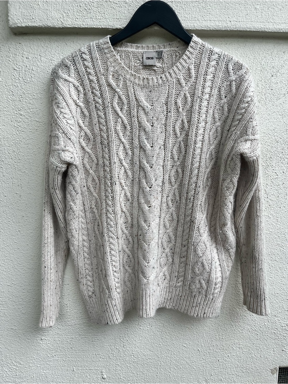 ASOS Oatmeal Cable Knit Pullover